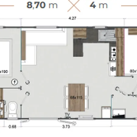 营地 Mobil Accueillant, Animaux Acceptes - 4 Pers. - Api-1-52-3003